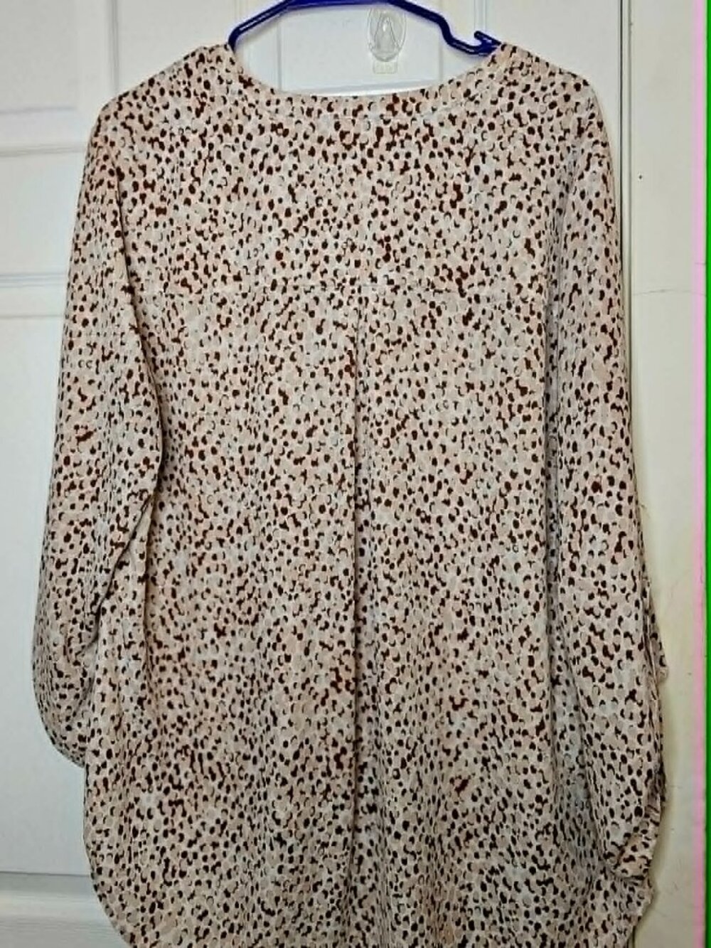 Danielrainn XXL Animal Print Blouse Pink & Gray - Picture 3 of 5